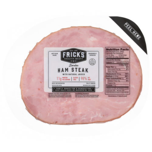 Frick's Ham Steak, with Natural Juices, Boneless