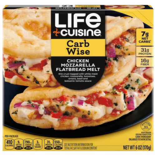 Life Cuisine Carb Wise Flatbread Melt, Chicken Mozzarella