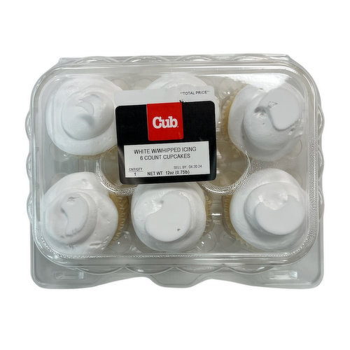 Cub Bakery White Cupcakes with Whipped Icing