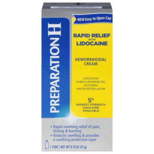 Preparation H Rapid Relief with Lidocaine Hemorrhoid Symptom Treatment  Cream, Tube (0.75 Ounce) 