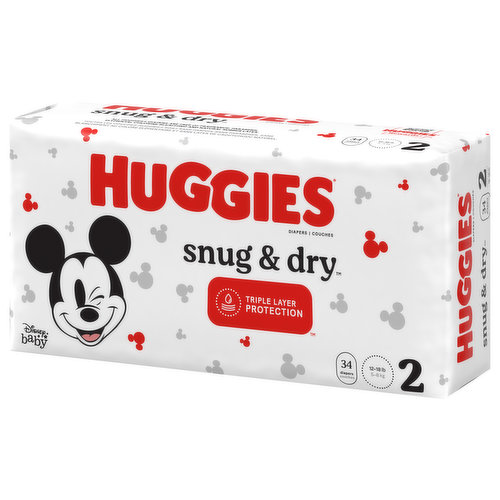 Huggies - Huggies, Snug & Dry - Diapers, Size 2 (12-18 lb), Disney Baby (38  count), Shop