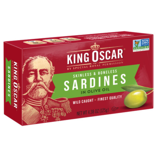 King Oscar Sardines, in Olive Oil, Skinless & Boneless, Wild Caught