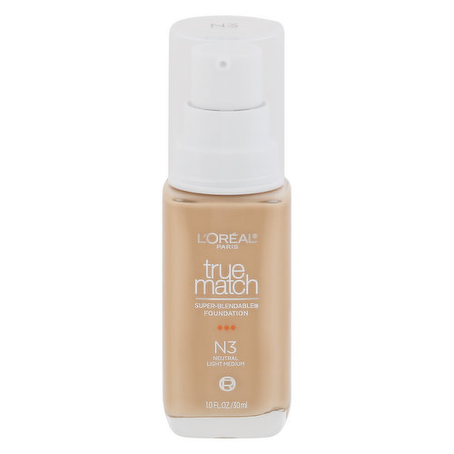 L'Oreal True Match Foundation, Super-Blendable, Neutral Light Medium N3