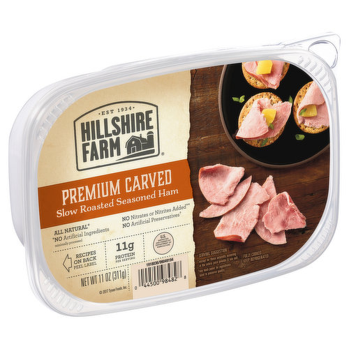 Hillshire Farm Premium Carved Deli Lunch Meat, Slow Roasted Seasoned Ham, 11 oz