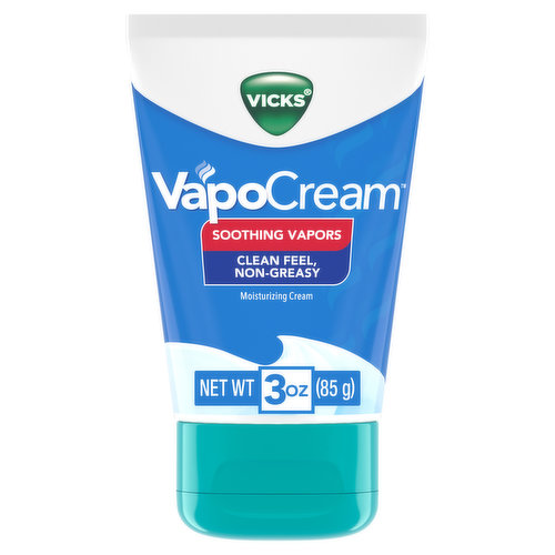 Vicks Soothing Vapors Vicks VapoCream, Non-Greasy Moisturizing Cream, Non-Medicated, 3.0 Oz