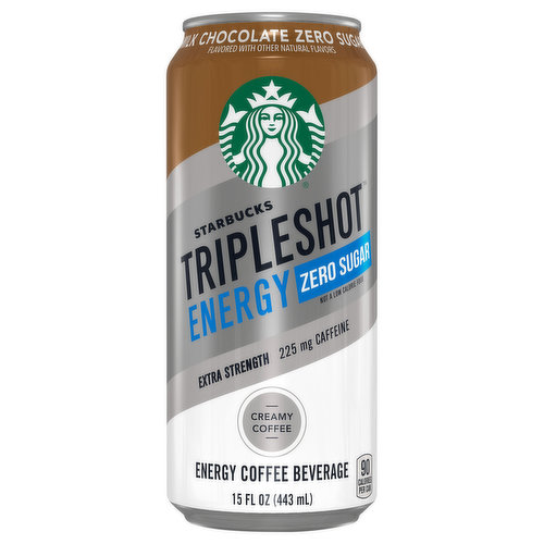 Starbucks Triple Shot Energy Coffee Beverage, Zero Sugar, Milk Chocolate