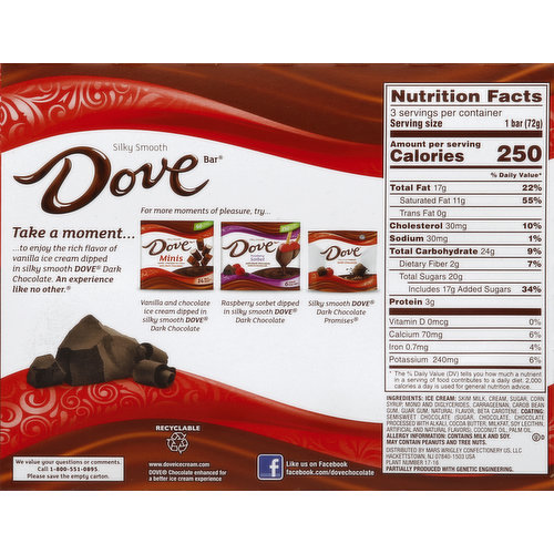 mini dove chocolate calories