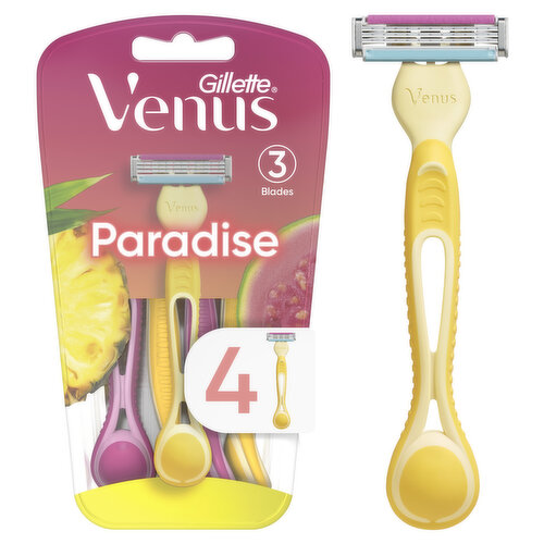 Venus Venus Simply 3 Paradise Women's Disposable Razor, 4 Count