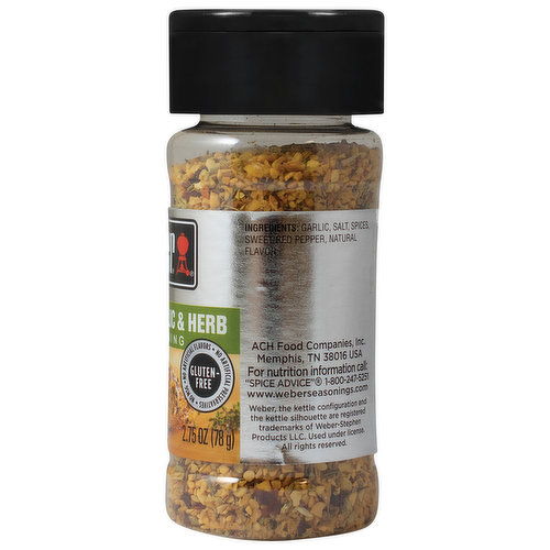 Weber All Natural Savory Herbs w Roasted Garlic Seasoning No MSG Gluten Free