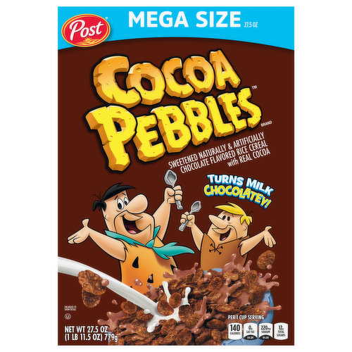 Cocoa Pebbles Cereal, Mega Size