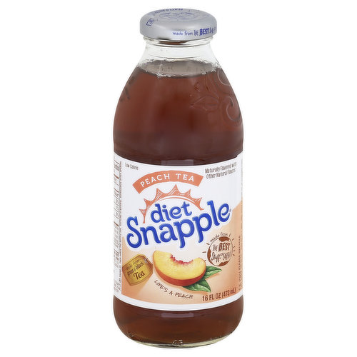 Snapple Peach Tea, 16 Fl Oz Glass Bottle, Fruit & Berry