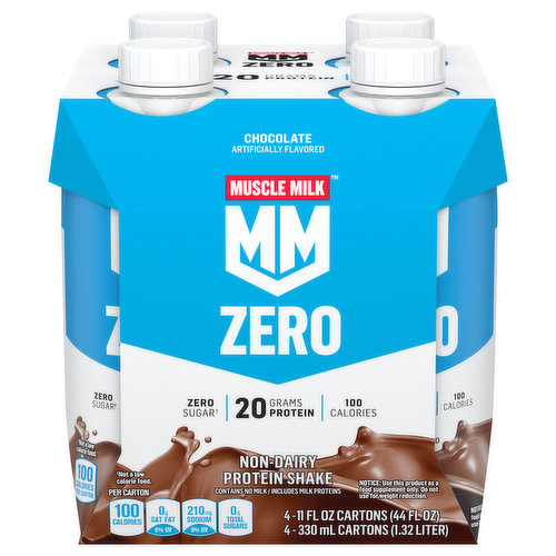 Muscle Milk Zero Protein Shake, Non-Dairy, Chocolate