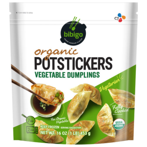 Bibigo Vegetable Dumplings, Organic, Potstickers