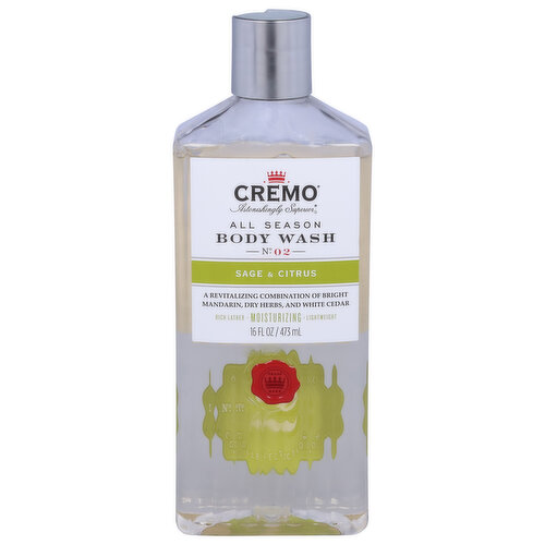 Cremo Body Wash, Sage & Citrus, All Season, No.2