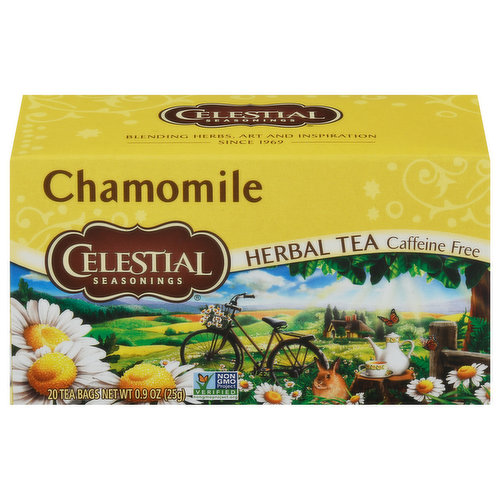 Blending herbs. Art and inspiration. Since 1969. Blendmaster's Notes: Chamomile Cherished since the days of the ancient Egyptians as an antidote to life's complications, chamomile is beloved today for its soothing aroma and subtle sweet apple flavor. We blend the finest chamomile flowers from around the world to create a relaxing cup you can take comfort in any time of day. Charlie Baden, Celestial Seasonings Blendmaster. The story of celestial seasonings Back in 1969, we started picking herbs from the fields and forests of the Rocky Mountains and in the process, we created America's very first herbal tea. Still blended in Boulder by our expert Blendmaster, our uniquely delicious teas are made with the finest ingredients, passion and inspiration. Every time I see an adult on a bicycle, I no longer despair for the human race. - H. G. Wells.