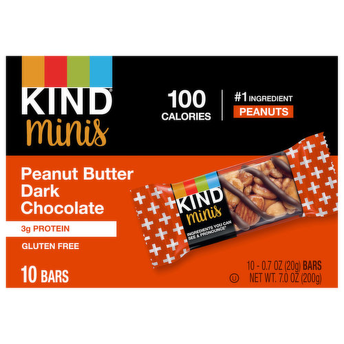 Kind Bars, Peanut Butter Dark Chocolate, Minis
