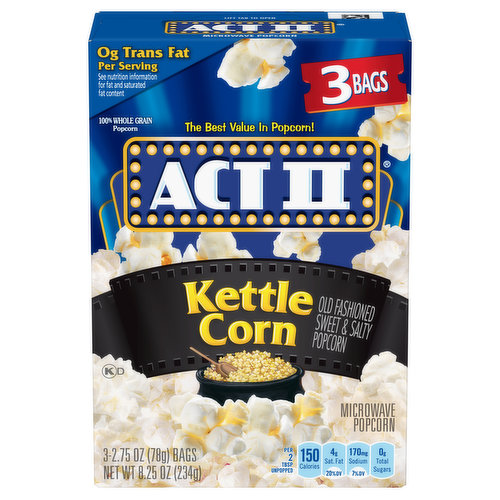 Act II Popcorn, Microwave, Kettle Corn