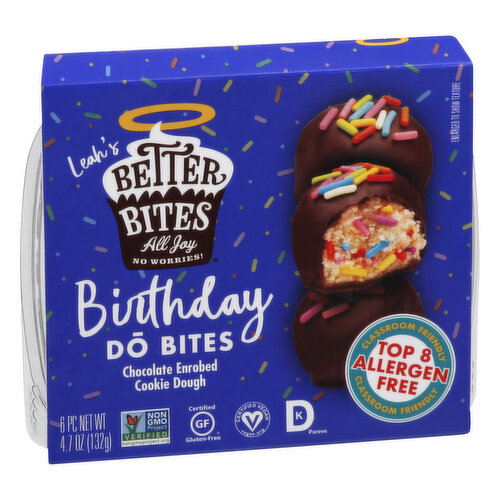 Better Bites Cookie Dough, Chocolate Enrobed, Birthday do Bites