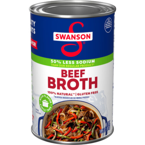 Swanson® 100% Natural, 50% Less Sodium Beef Broth