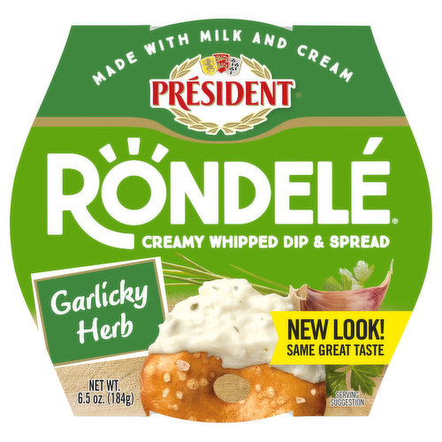 President Rondele Dip & Spread, Garlicky Herb, Creamy Whipped
