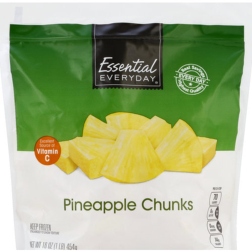 Real savings. Highest quality. Every day. Excellent source of vitamin C. Per 3/4 Cup: 70 calories; 0 g sat fat (0% DV); 0 mg sodium (0% DV); 14 g sugars. Resealable. Great products at a price you'll love - that's Essential Everyday. Our goal is to provide the products your family wants, at a substantial savings versus comparable brands. We're so confident that you'll love Essential Everyday, we stand behind our products with a 100% satisfaction guarantee. For additional recipes, visit www.essentialeveryday.com. If you're not completely satisfied with this product, please contact us at www.essentialeveryday.com or 1-877-932-7949. Fruits & veggies more matters.