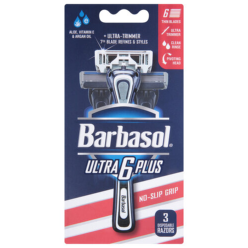 Barbasol Ultra 6 Plus Razors, Disposable