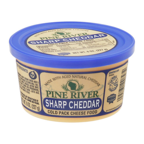 Made with aged natural cheddar. Real. pineriver.com. Natural Cheese World Championship. Proudly Wisconsin cheese.