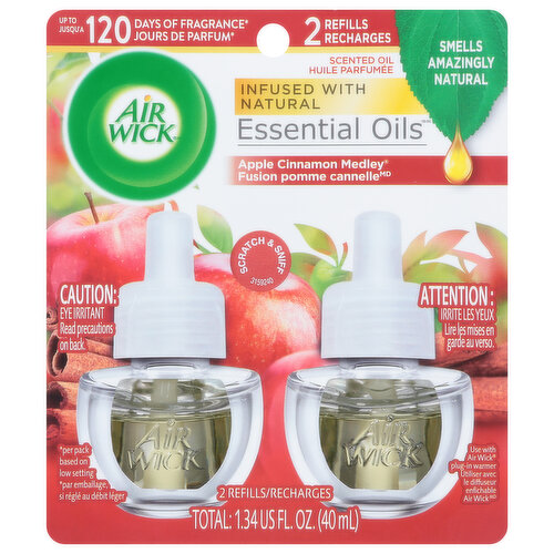 Air Wick Essential Oils Scented Oil Refills, Apple Cinnamon Medley