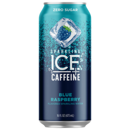 Sparkling Ice +Caffeine Sparkling Water, Zero Sugar, Blue Raspberry