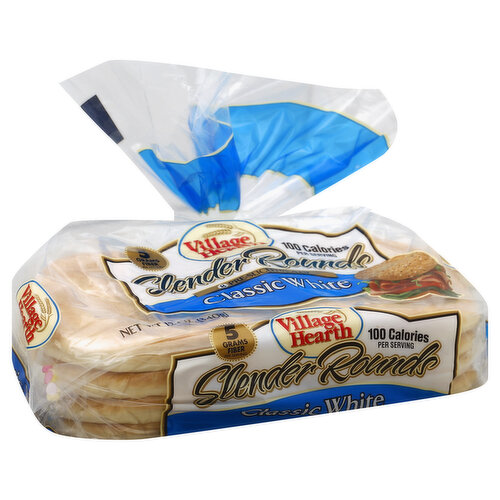 Village Hearth Rolls, Slender Rounds, Classic White, Pre-Sliced