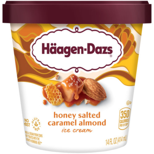 Haagen Dazs Honey Salted Caramel Almond Ice Cream, 14 Oz