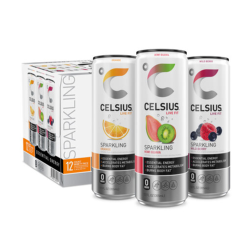 CELSIUS Sparkling Variety Pack, Essential Energy Drink