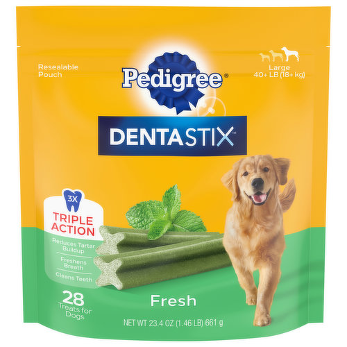 Pedigree Dentastix Dog Treats, Fresh, Large 40+ Lb (18+ kg)