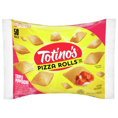 Triple Pepperoni Pizza in a crispy, golden, snackable crust. Pizza Rolls are easy to make and only take 60 seconds in the microwave.