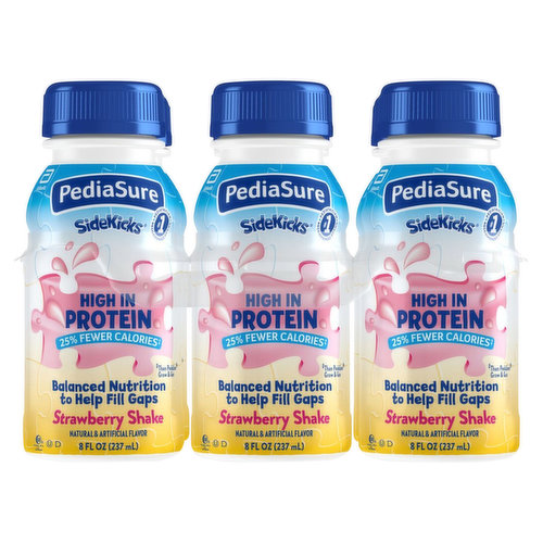 PediaSure SideKicks Shake, Strawberry, High in Protein