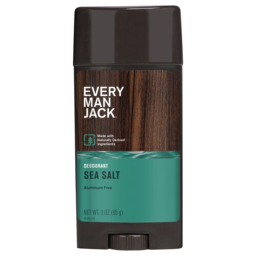 Every Man Jack Deodorant, Aluminum Free, Sea Salt