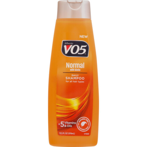 New. Daily shampoo for all hair types. Paraben free. Silicone free. +5 Vitamins & oils. Vitamin E, Biotin, Vitamin C, Vitamin B5, Vitamin B3; Sunflower oil, Almond oil, Mango oil, Chamomile oil, Rosemary oil. Alberto VO5 has a unique formula that leaves hair looking vibrant and beautiful. That's the secret of VO5! VO5haircare.com. Questions or comments visit VO5haircare.com or call 1-800-575-7960. Recyclable where facilities exist. This product not tested on animals. Made in USA of domestic and imported ingredients.