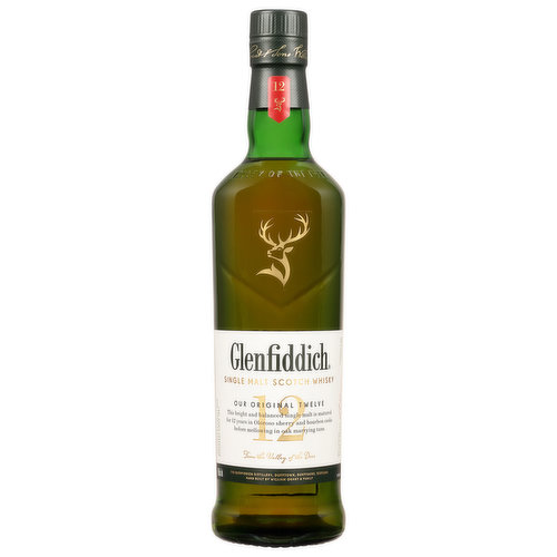 Glenfiddich Scotch Whisky, Single Malt, 12