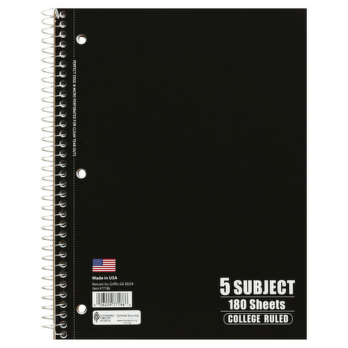 Norcom Notebook, College Ruled, 180 Sheets