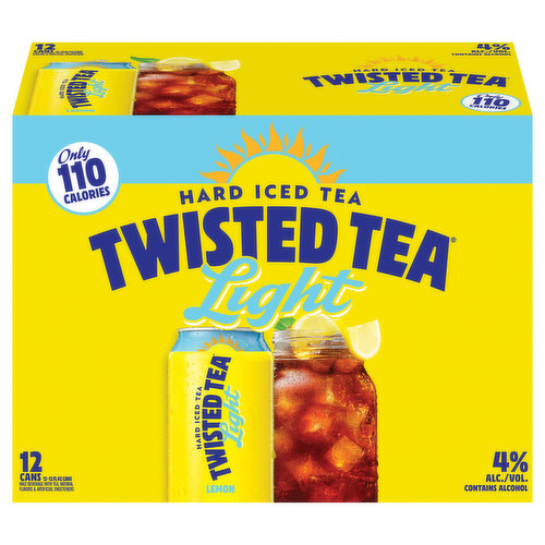 Twisted Tea Hard Iced Tea, Light, Lemon