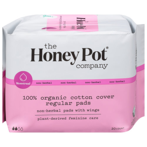 The Honey Pot Company Pads, Non-Herbal, Organic, Regular