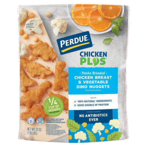 Perdue Chicken Plus Dino Nuggets, Chicken Breast & Vegetable, Panko Breaded