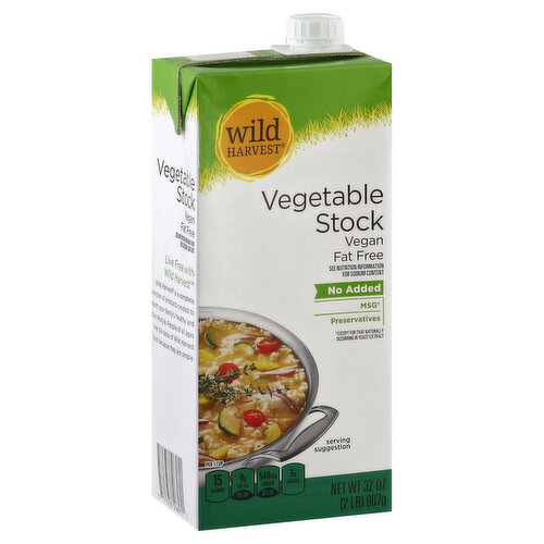 Wild Harvest Vegetable Stock, Fat Free