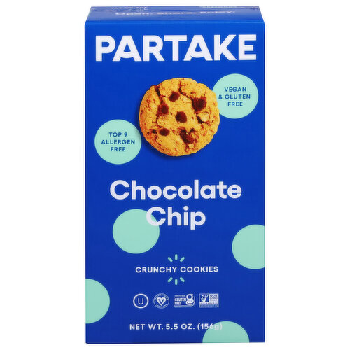 Partake Cookies, Chocolate Chip, Crunchy