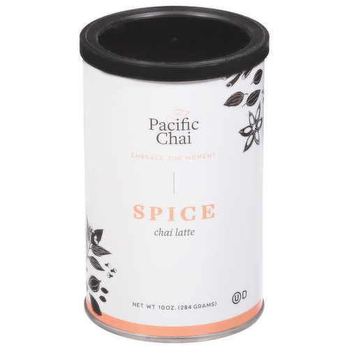 Pacific Chai - Embrace the Moment. Indulge in our calming Pacific Chai flavors that help you to find peace during a chaotic day. Rich with ginger, honey, cloves and cinnamon, our Spice Chai Latte allows you to embrace the moment.