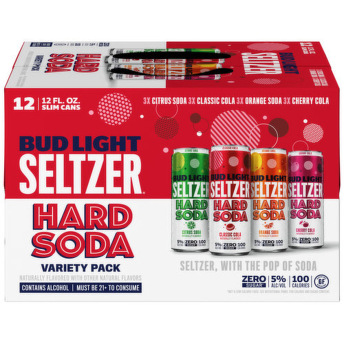 Bud Light Seltzer Hard Soda, Zero Sugar, Variety Pack