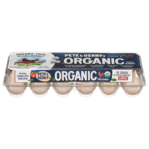 Pete And Gerry's Eggs, Organic, Brown, Free Range, Large