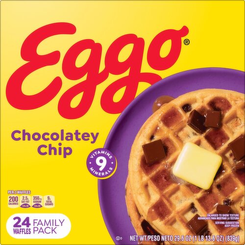 Eggo Frozen Waffles, Chocolatey Chip, Family Pack