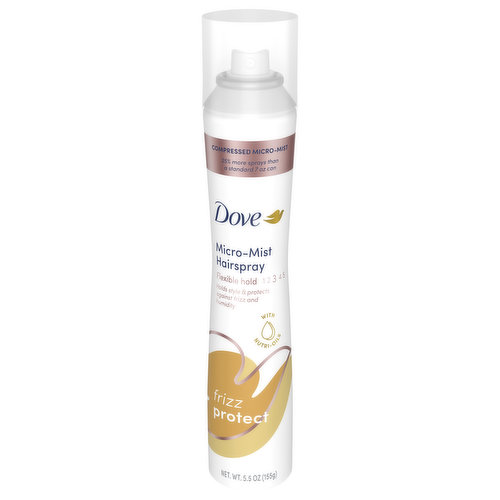 Dove Hairspray, Micro-Mist, Frizz Protect, Flexible Hold 3