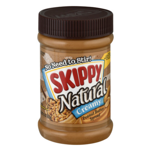 Skippy Peanut Butter Spread, Natural, Creamy